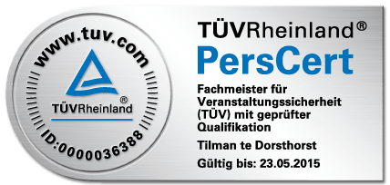 TÜV Personen Zertifikat, Fachmeister für Veranstaltungssicherheit